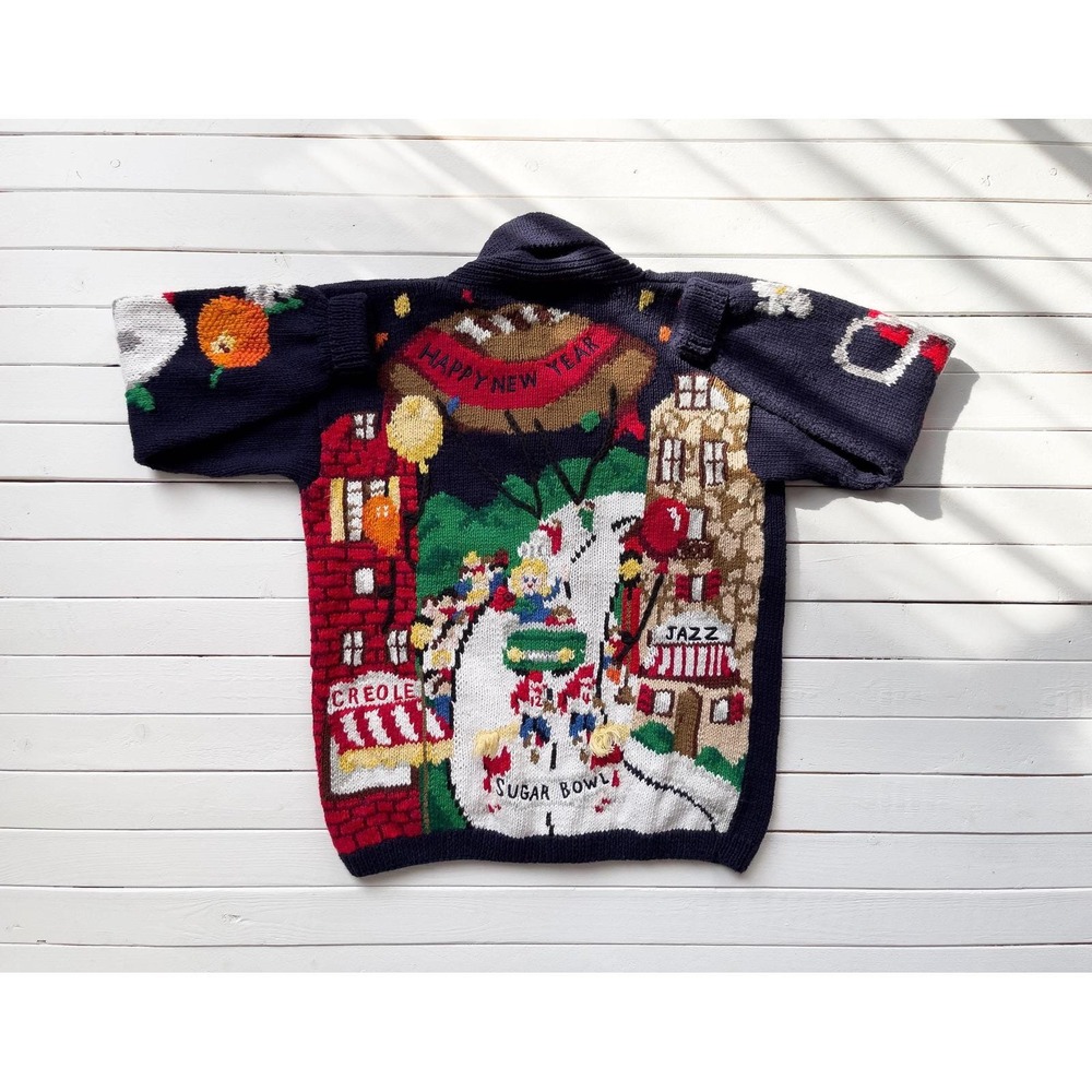 Eagles Eye sweater vtg college football Rose Bowl novelty print cardigan‎